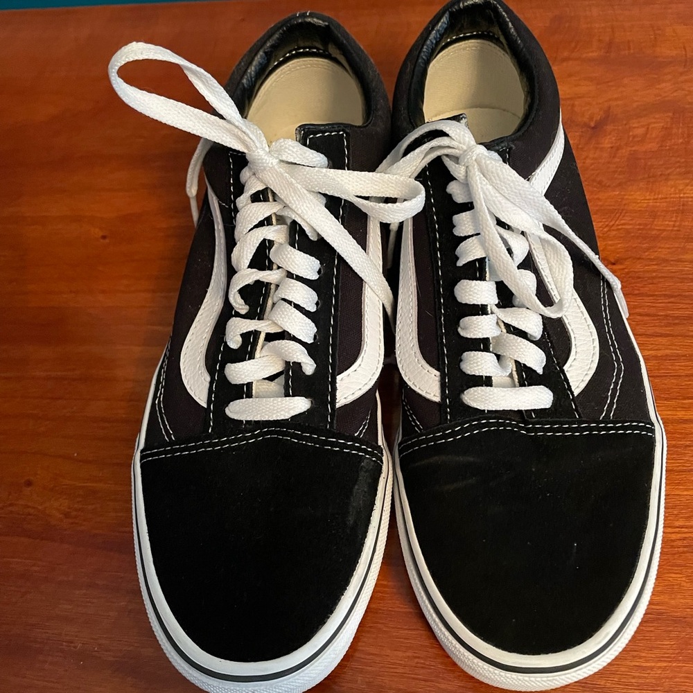 Vans Black and White Old Skool Low Top Sneakers